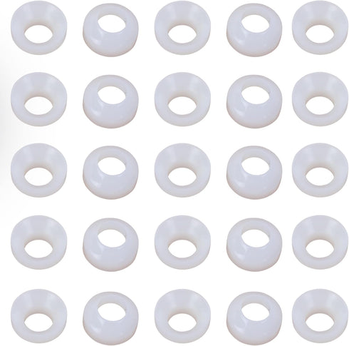 1/4 Inch Flare White Washer, 25 Pack