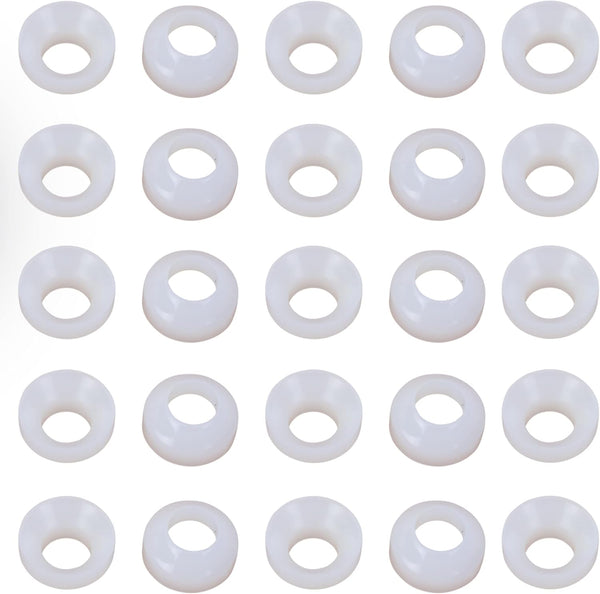 1/4 Inch Flare White Washer, 25 Pack
