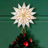 Kurt S. Adler UL3141 9.84" Brass Plated 7-Point Double Tip Capiz Star Tree Topper with Center Gem