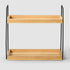 ZOBONETI Counter Countertop 2 Counter Bamboo Bathroom Organizer, Wooden Bathroom Sink Organizer, Ties Vanity Top Shelf