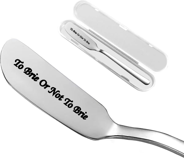 To Brie or Not to Brie Funny Butter Knife, Personalized Engraved Peanut