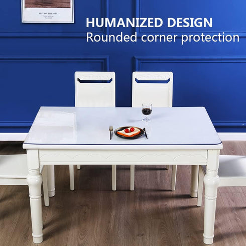 SPLENDEFUL 27.6x55.2 Rectanglar in Clear Plastic Table Protector Desk Cover Chair Mat Thicken Transparent Desk Pad Mat