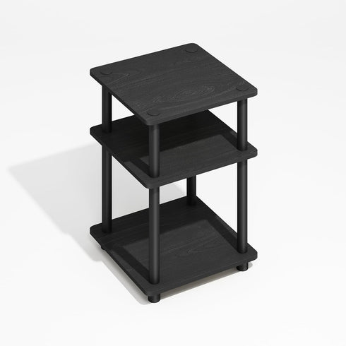 3-Tier Furinno Turn-N-Tube Side Table, Square Modern End Table with Open Shelf, Night Stand, Bedside Table, Easy