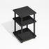 3-Tier Furinno Turn-N-Tube Side Table, Square Modern End Table with Open Shelf, Night Stand, Bedside Table, Easy