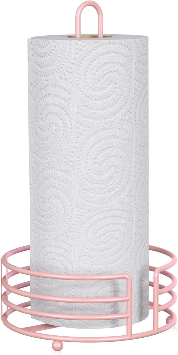 Buruis Paper Towel Holder for Kitchen Countertop, Pastel Pink - One Hand