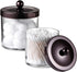 Premium Quality Plastic Apothecary Jars, Qtip Holder Bathroom Vanity Storage Organizer Canister for Cotton Swabs