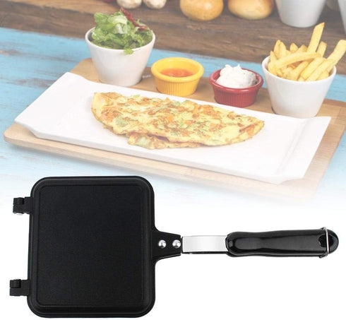 Double-Sided Frying Pan, Double-Sided Grill Pan,Non-stick Frying Pan, Waffle Maker for Cake Toast Sandwich, Snack Griddle Pan for Breakfast by HONG111