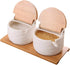 Counter (3) Ceramics Storage Jar Porcelain Condiment Jar Spice Container with with Flip Lid and Spoon - Best Creative