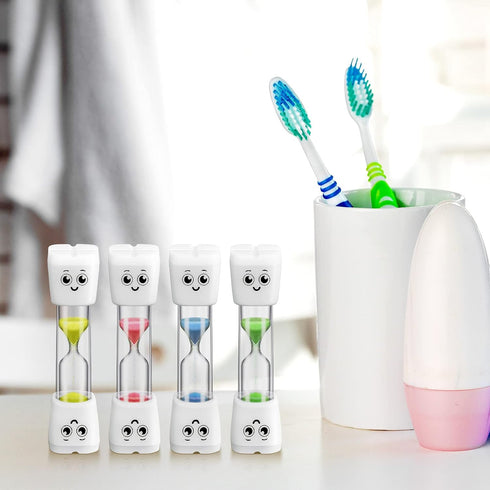 Weewooday 4 Pieces Toothbrush Timer for Kids - 2 Minute Sand Timer for Proper Oral Hygiene (Blue, Pink, Yellow, Green)