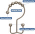 Titanker Shower Curtain Hooks Rings, Set of 12 Rust-Resistant Metal Double Glide Shower Hooks for Bathroom