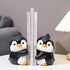 Cute Hug Penguins Decorative Bookends, Unique Animal Book Ends to Hold Books Creative Resin Book Holder Stopper