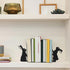 Set 2 Geelin Bunny Metal Bookends of Styles Easter Cute Rabbit Book Ends for Bookshelf Decor Organizer for Home Office