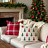 18x18 Set 2 Red and Green Christmas Tree Pillow Covers of Outdoor Farmhouse Xmas Holiday Throw Pillow Cases for Sofa