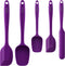 HOTEC High Heat Resistant Food Grade Silicone Rubber Spatula Set, Non Stick Dishwasher Safe BPA-Free, Purple Set of 5