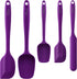 HOTEC High Heat Resistant Food Grade Silicone Rubber Spatula Set, Non Stick Dishwasher Safe BPA-Free, Purple Set of 5