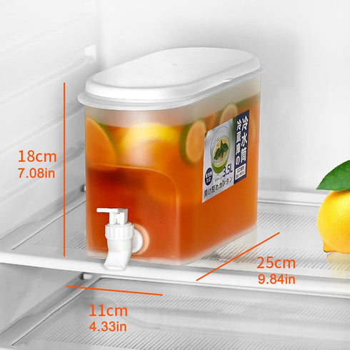 Cold Kettle with Faucet in Refrigerator, Drink Dispenser for Fridge, Plastic Water Jugs Fruit Teapot Lemonade Bucket Drink Container for Fridge, about 3L/0.8 Gallon by DCQRY