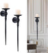 Tim&Lin Wall Sconce Candle Holder Set of 2, Large Black Scepter Design Metal
