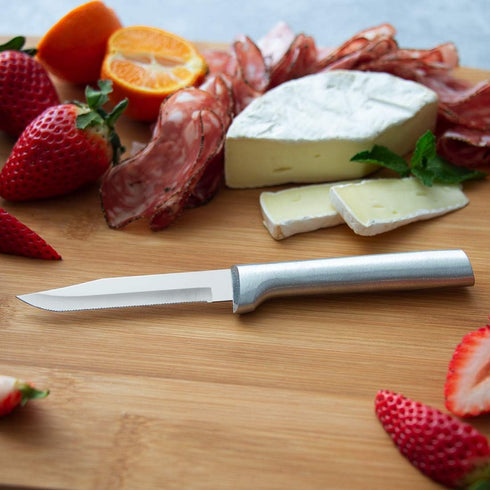 RADA Cutlery 3.25" Serrated Regular Paring Knife (R142) - Stainless Steel Hollow Ground Blade, Silver Handle