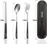 Travel Cutlery Set - 18/8 Stainless Steel Reusable Utensils Set with Case, Portable Silverware Lunch Box for Camping