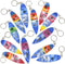 ArtCreativity Wooden Surfboard Keychains, Set of 12 Fun Key Chains for Backpack, Purse, and Luggage