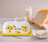 Lemon Butter Dish with Lid, Yellow Ceramic Large Butter Holder with Cover, Painted Butter Tray