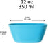 Youngever 9 Pack 12 Ounce Plastic Bowls, Snack Bowls, Kids Plastic Bowls, Set of 9 (9 Rainbow Colors) by Youngever