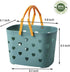Anyoifax Portable Shower Caddy Tote, Plastic Storage Basket with Handle for Bathroom, Pantry & College Dorm (Blue)
