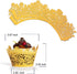 60pcs Gold Rose Lace Cupcake Wrappers, Laser Cut Decorative Liners for Wedding, Party, Birthday Cake Decoration