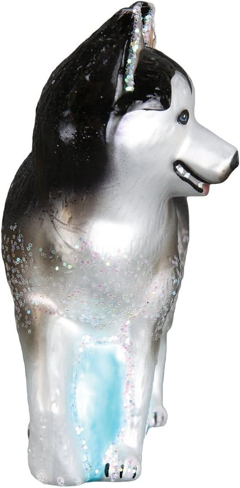 Old World Christmas Dog Collection Glass Blown Ornaments, Siberian Husky for Christmas Tree