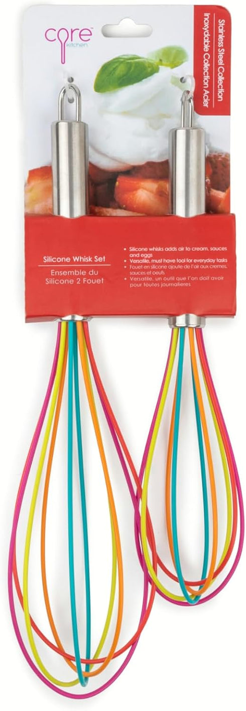 Core Kitchen 2 Piece Whisk Set, Rainbow