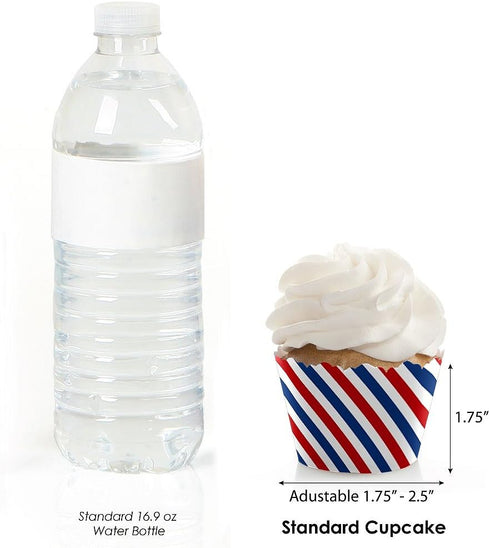 Big Dot of Happiness Red, White and Blue - Patriotic USA Party Cupcake Wrappers - Memorial Day and 4th of July