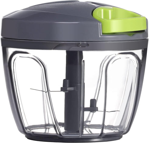 Ourokhome 650ml Manual Food Processor Vegetable Chopper, Grey for Garlic, Onion, and Herbs