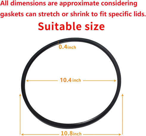 Upgrade S9892 Pressure Cooker Gasket for Mirro Pressure Cooker S-9892, Fits 4, 6, 8 QT Models (White)