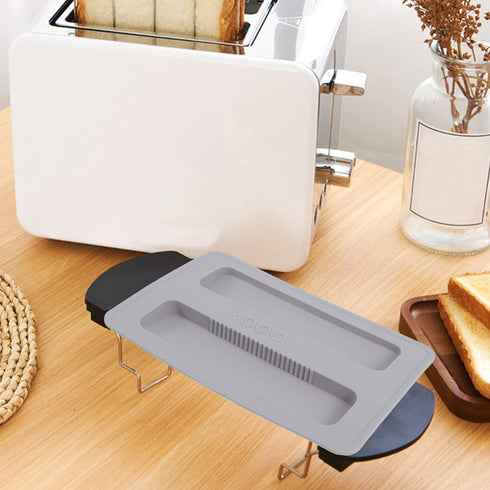 DOITOOL Silicone Toaster Cover 1PCS - 2 Slice Bread Maker Upper Cover, Washable Toaster Machine Cover (Grey, 15.7 x
