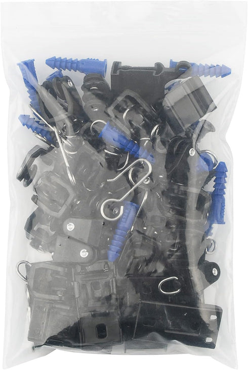 KXLIFE Black Accessories Kit for Flexible Ceiling Curtain Track, Bendable Hardware Set
