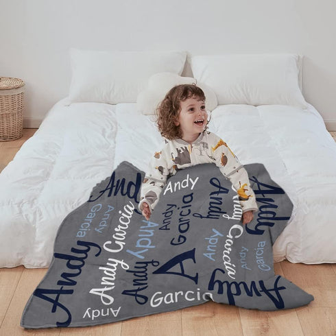 Yoke Style Ship Next Day, Personalized Blankets for Teen Girls/Boys, Custom Name Blanket for Kids, Customized