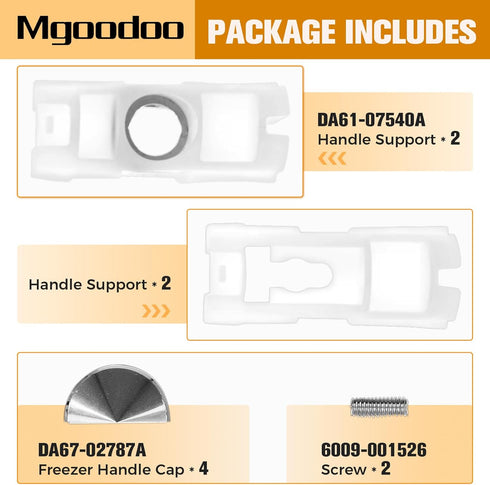 DA61-07540A Freezer Door Handle Support Kit, Refrigerator Replacement Handles Compatible with Samsung AP5578979