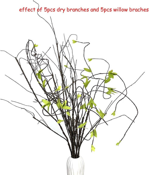 Pursuestar 5Pcs 29.5" Lifelike Dry Willow Branches - Bendable Iron Wires Artificial Floral Flower Stub Stem for DIY