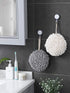 Sophie & Panda Fuzzy Ball Towel Set of 2 - White and Gray Bath Towels for Instant Drying