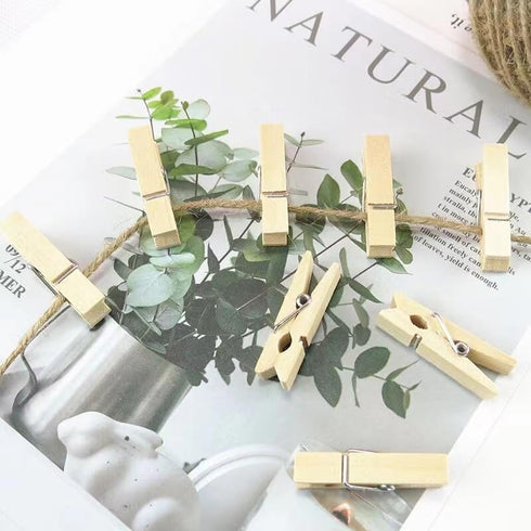 Durable Mini Wooden Clothespins for Crafts: Versatile 1-Inch Size, Pack of 100 - Ideal for DIY Projects, Photos, and Home Decor