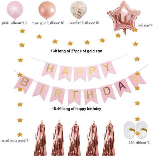 11th Birthday Decorations for Girls - Rose Gold 11 Birthday Party Supplies, Balloons Decoration for Her