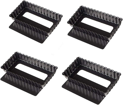 Webake 4 Pack Mini Tart Pans with Removable Bottom, Non-Stick Baking Pan for Oven and Insta Pot