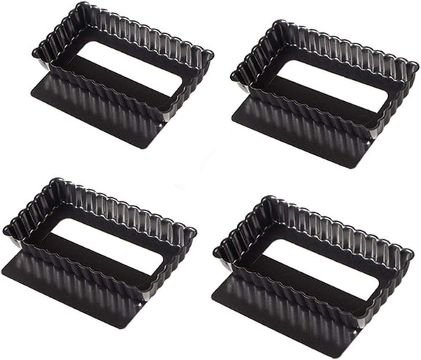 Webake 4 Pack Mini Tart Pans with Removable Bottom, Non-Stick Baking Pan for Oven and Insta Pot