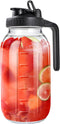 NIJIALGEXPY 64oz Glass Pitcher with Lid, 2 Quart Mason Jar Pitchers with Lid