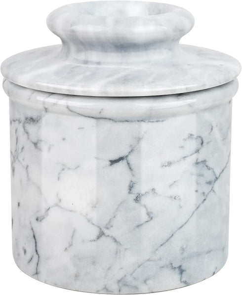 Marble Butter Crock,Handmade French Butter Dish with Lid for Countertop,Butter Keeper for