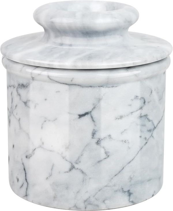 Marble Butter Crock,Handmade French Butter Dish with Lid for Countertop,Butter Keeper for