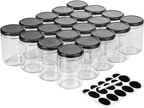 Glass Candle Jars with Lid, 12 oz Wide Mouth Small Glass Jar, Set of 20