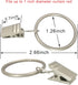 40 Pack Curtain Rings with Clips, Drapery Clips with Rings, Matte Silver, Fits up to 1 in Curtain Rod, 1.26 in Diameter
