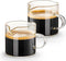 Qipecedm Espresso Cups Set of 2, 4 OZ Double Spouts Cups, Shot