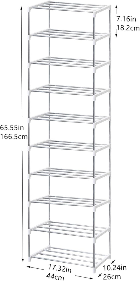 Closet (10-Tier, Jucaifu Stackable Small Shoe Rack, Entryway, Hallway and Space Saving Storage and Organization White)